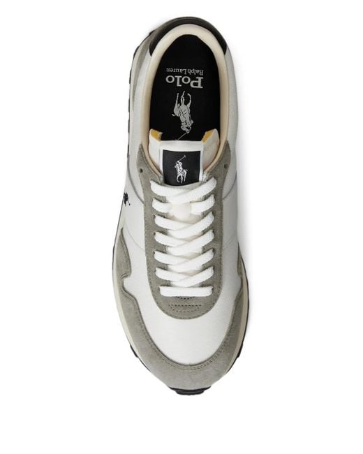 Polo Ralph Lauren White Prl Trail 125 Suede Mesh Sneakers for men