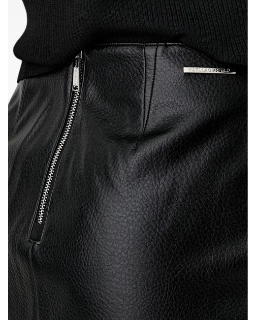 Karl Lagerfeld Black Zip-Detail Asymmetric Skirt