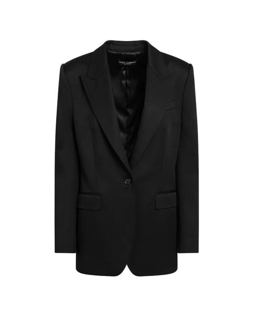 Dolce & Gabbana Black Single-Breasted Peak-Lapels Blazer