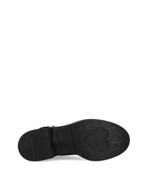 Love Moschino Black Buckle-Strap Boots