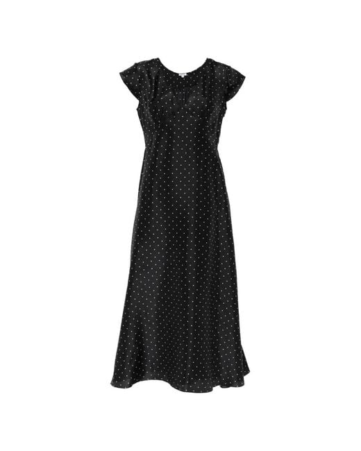 Aspesi Black Polka-Dot Midi Dress