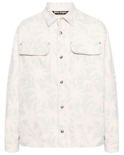 Palm Angels Natural Palms Cotton Overshirt for men