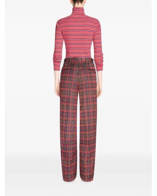 Dries Van Noten Purple Tailored Jacquard Pants