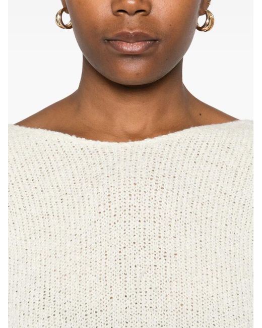 Jersey con cuello barco Roberto Collina de color Natural