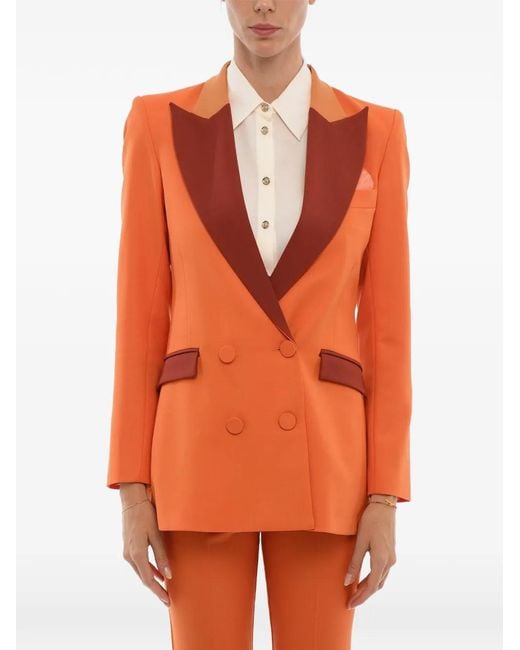 HEBE STUDIO Orange Bianca Double-Breasted Blazer