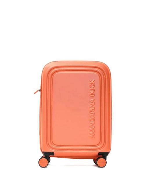 Mandarina Duck Orange Koffer mit Logo-Prägung