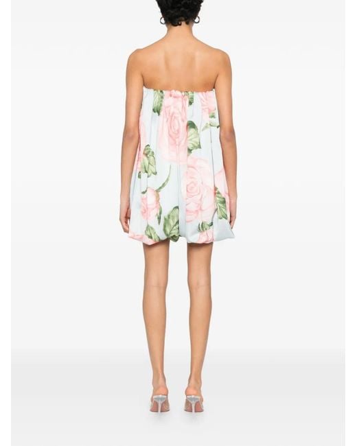 L'idée White Floral Strapless Mini Dress