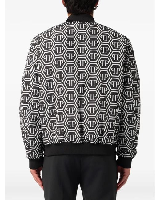 Philipp Plein Bomberjack Met Monogram in het Black voor heren