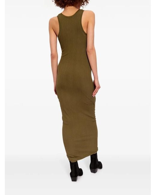Rag & Bone Green Round-Neck Ribbed Dress