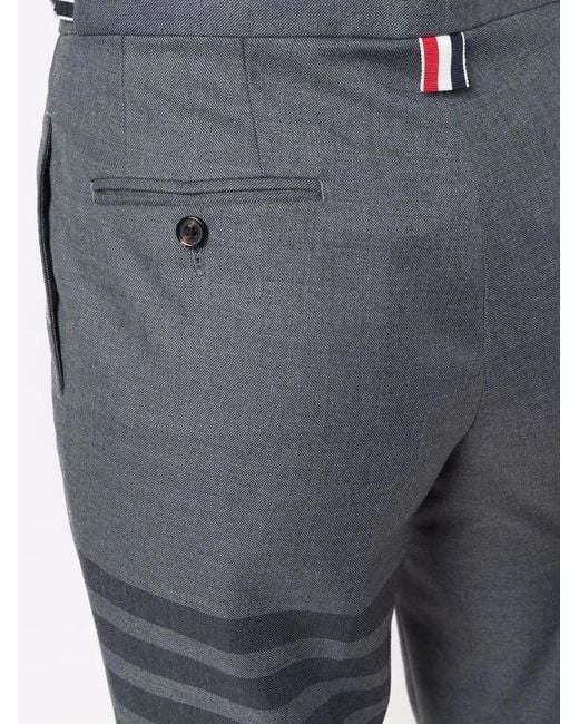 Thom Browne Gray 4-bar Cropped Trousers