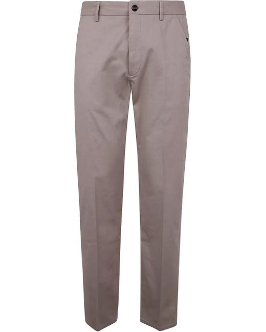 Incotex Gray Pressed-Crease Chino Trousers for men