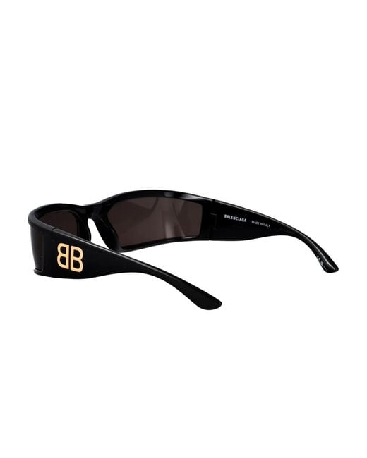Balenciaga Black Logo Rectangle-Frame Sunglasses