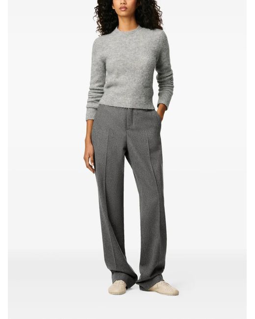 AMI Gray Wide Wool Trousers