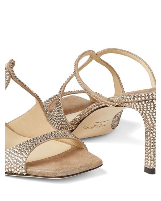 Jimmy Choo Natural Anise 75mm Crystal-embellished Mules