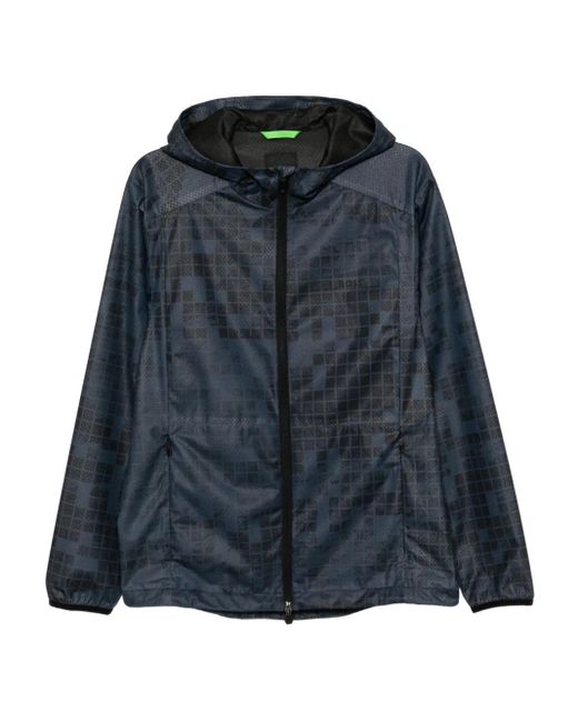 Boss Blue Geometric-Print Jacket for men