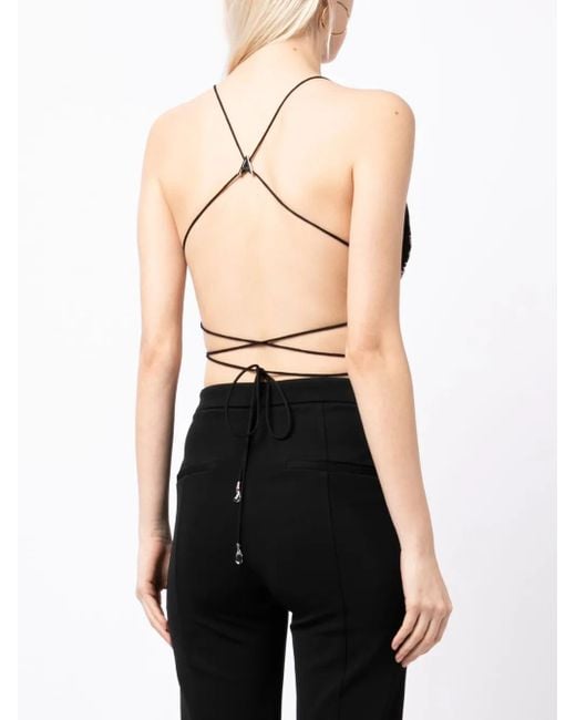 Area Metallic Embroidered-Detail Top