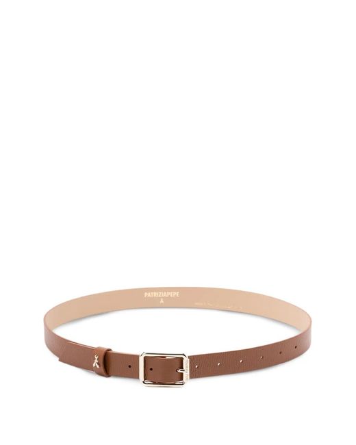 Patrizia Pepe White Square-Buckle Leather Belt