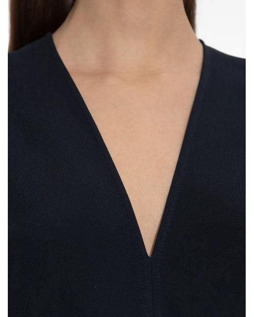 Robe Mi-Longue À Col V Victoria Beckham en coloris Blue