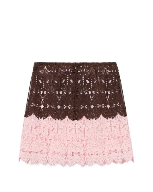 LaDoubleJ Pink Lacey Mini Baia Skirt