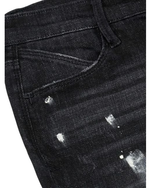 RTA Men's Black Clayton Paint-Splatter Jeans