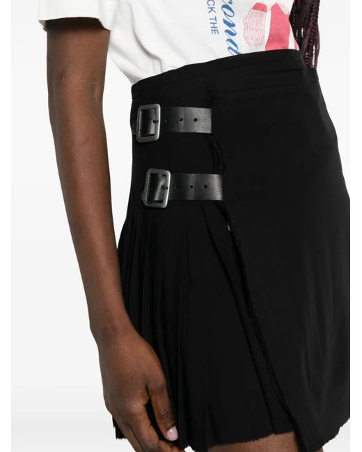 Vivienne Westwood Black Kilt Buckle Pleated Mini Skirt