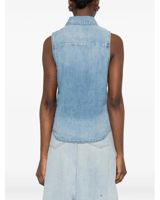 DIESEL Blue Sleeveless Denim Shirt