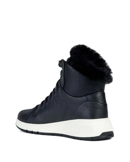 Geox Blue Aerantis 4X4 Abx Lace-Up Fur-Trimmed Boots