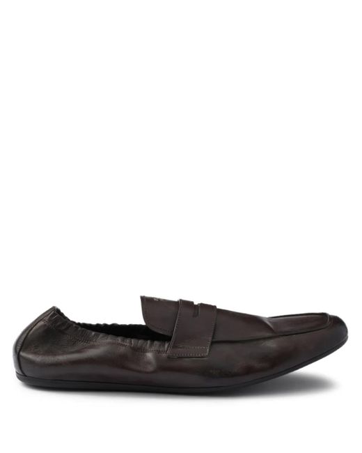 Prada Black Shuffle Leather Loafers for men