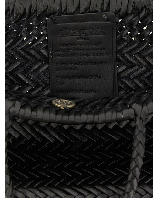 Borsa Tote Flat Gora Mini di Dragon Diffusion in Black