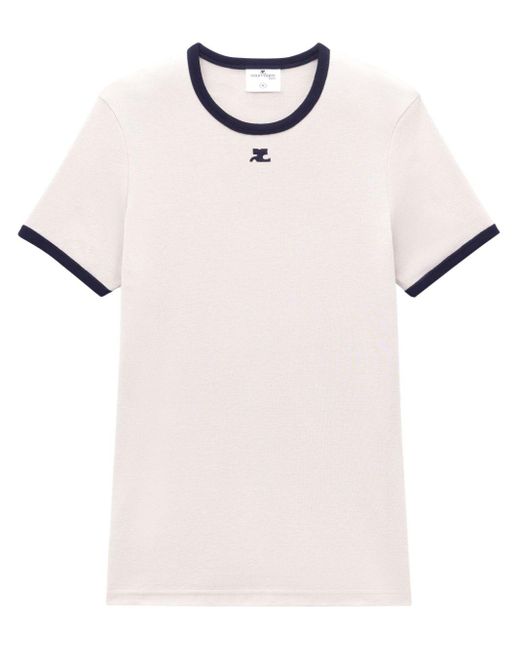 Courreges T-shirt Met Contrasterende Afwerking in het White voor heren