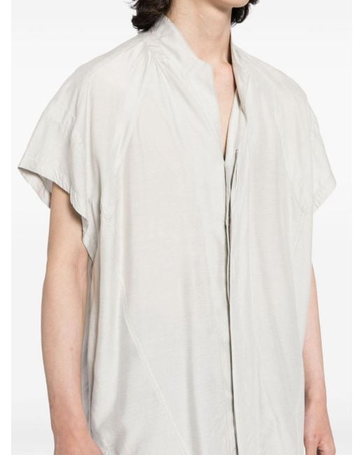 Julius White Panelled Short-sleeved Shirt for men