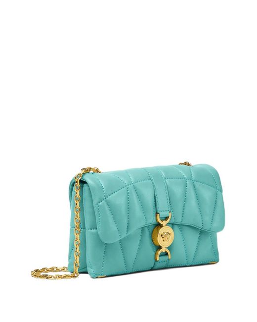 Versace Blue Kleio Quilted Crossbody Bag