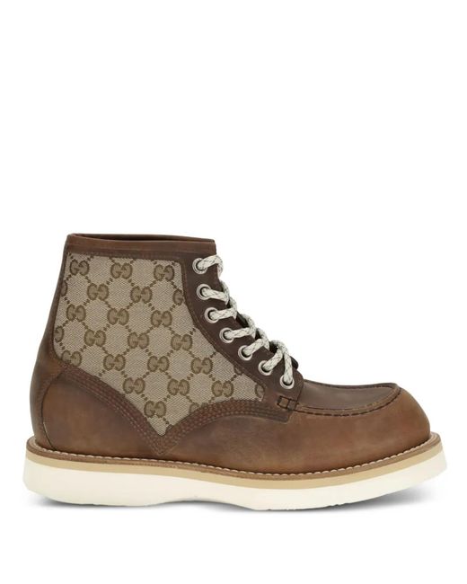 靴 06AW GUCCI GG monogram boots brown Gucci Gg-Monogram Leather Boots in Brown for Men | Lyst