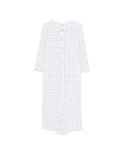 LIBEROWE White Agatha Tweed Long Coat