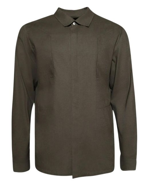 Rick Owens Green Pocket-Strap Shirt for men