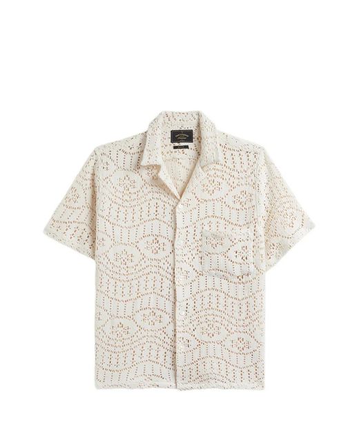 Portuguese Flannel White Chemise Eye En Crochet À Manches Courtes for men