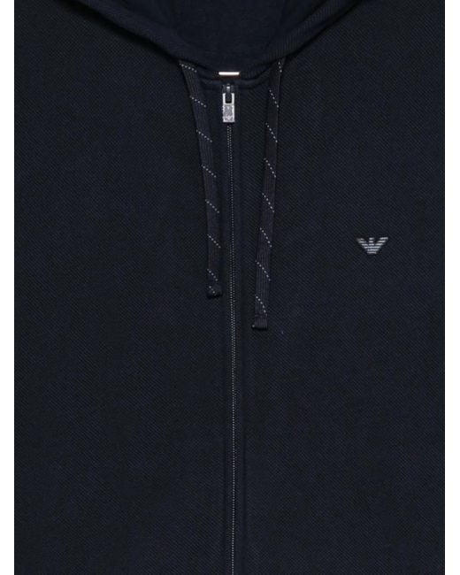 Emporio Armani Blue Zip-Up Hoodie for men