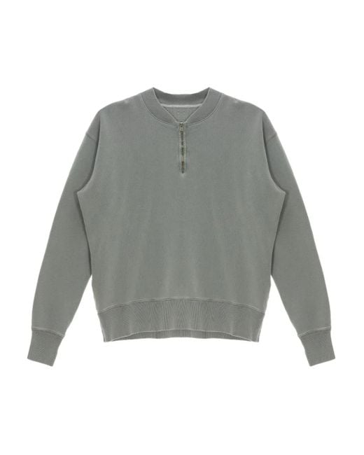Maison Margiela Gray Half-Zip Sweatshirt for men