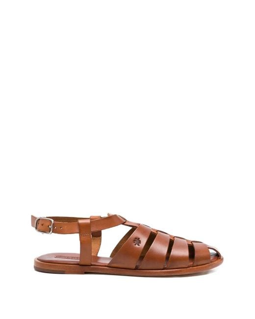 Dragon Diffusion Brown Woven Buckle-Fastening Sandals