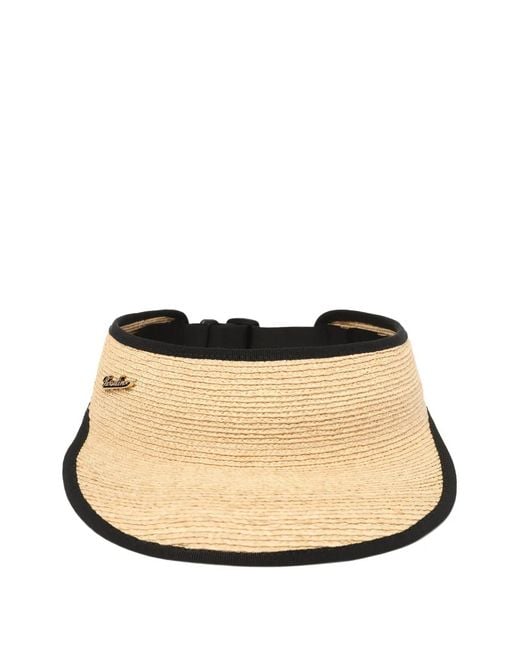 Borsalino Natural Jenny Logo-Plaque Straw Visor