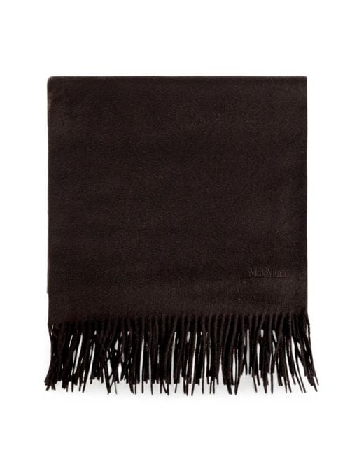 Max Mara Black Cashmere Stole With Logo
