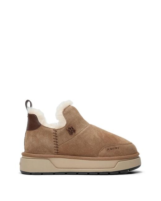 Amiri Brown Logo Suede Boots