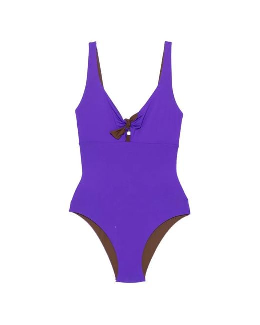 Fisico Purple Bow Two-Tone Beachwear
