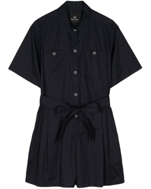 PS by Paul Smith Black Belted Short-sleeve Playsuit