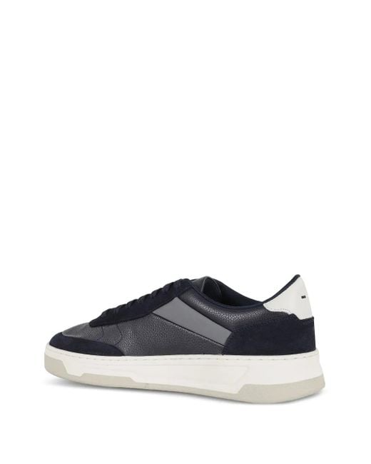 Boss Blue Leather Panel Sneakers for men