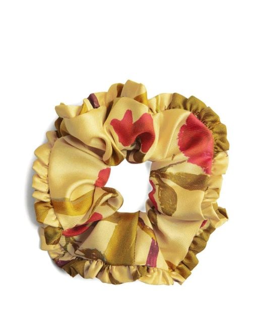 LaDoubleJ Metallic Gerüschter Haargummi Mit Print (3Er-Set)