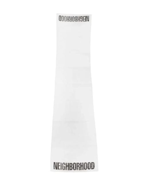 Neighborhood White Logo-Print Scarf