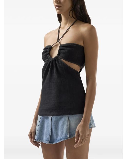 Gcds Black Cut-Out-Design Top