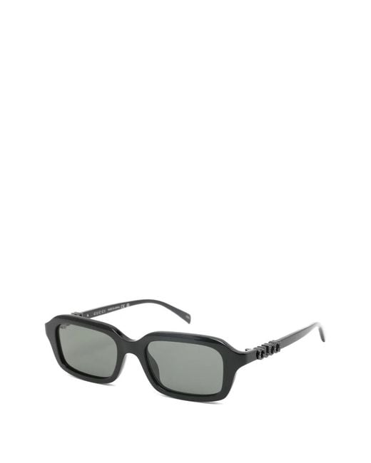 Gucci Gray Logo Rectangle Sunglasses