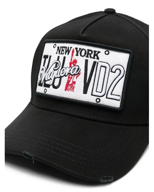 DSquared² Black New York-Patch Baseball Cap for men